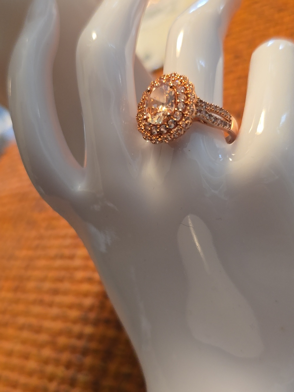 KOHL'S BRAND 14K GOLD OVER STERLING SILVER CUBIC ZIRCONIA RING SIZE 7